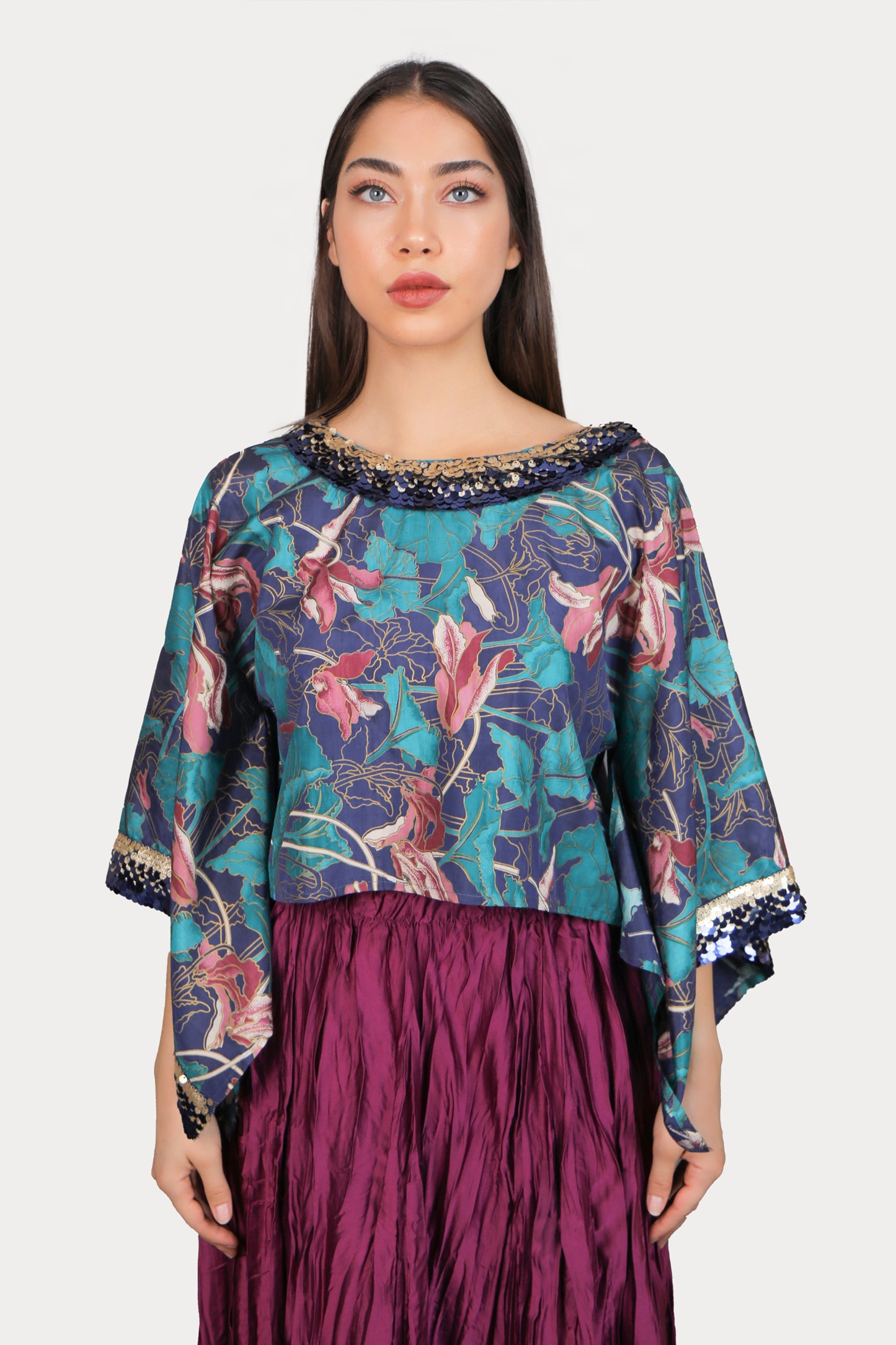 Pul Pırıltılı Kimono Bluz