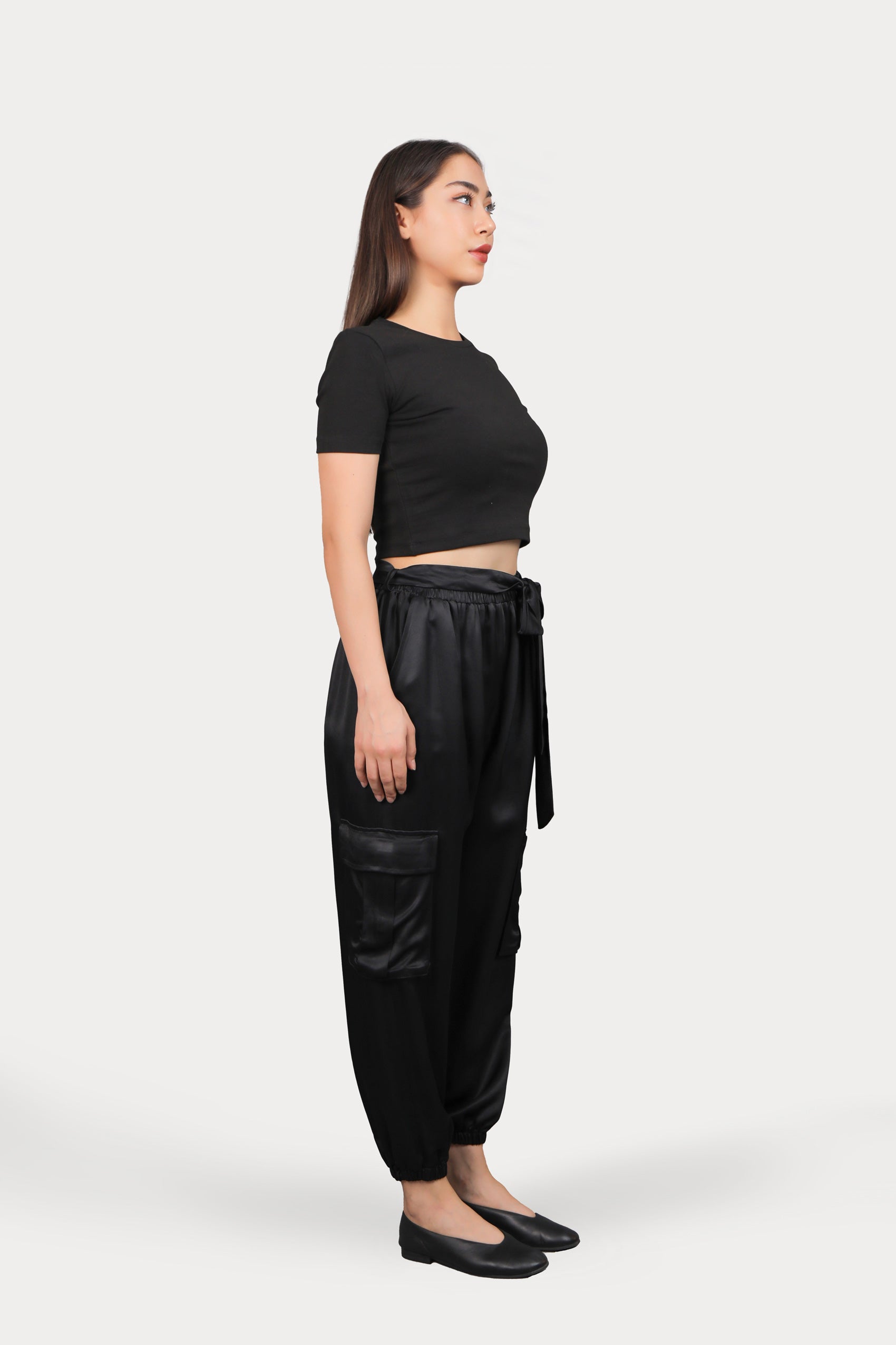 Saten Kargo Cep Pantolon