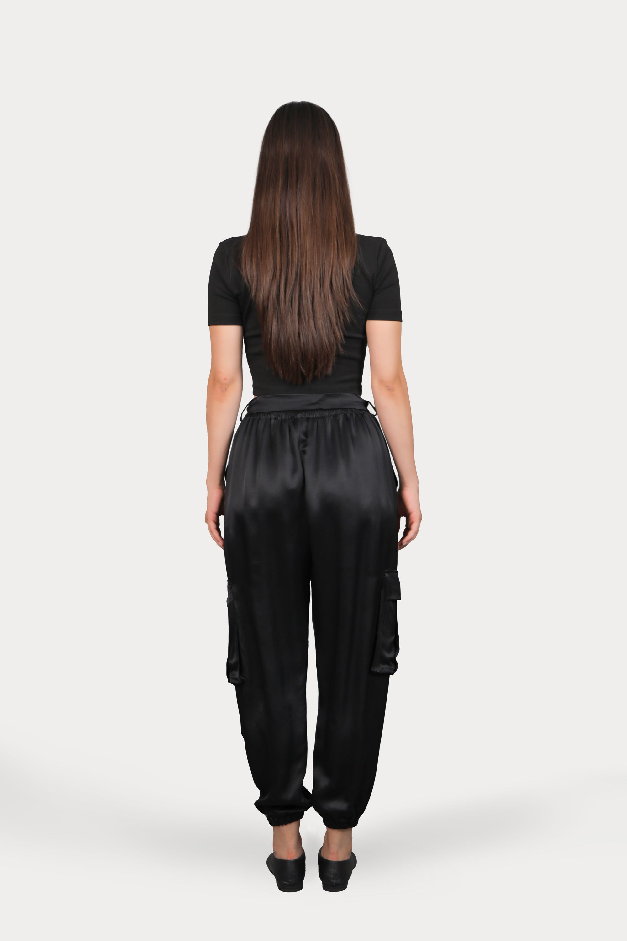 Saten Kargo Cep Pantolon