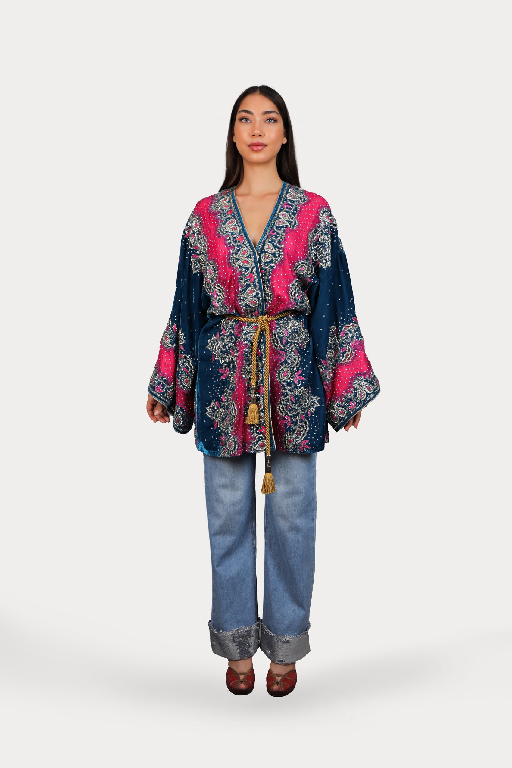 Pembe Taşlı Kimono