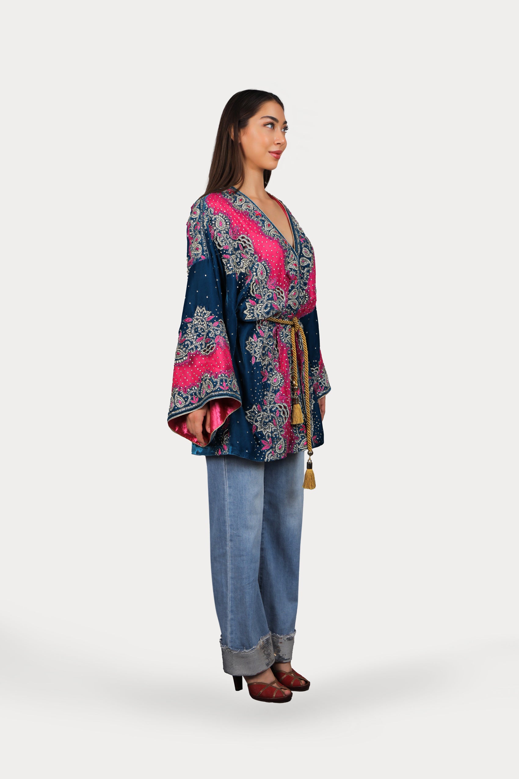 Pembe Taşlı Kimono