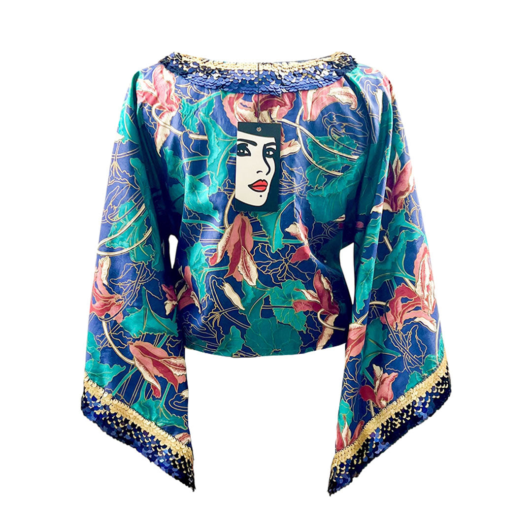 Pul Yakalı Kimono Bluz